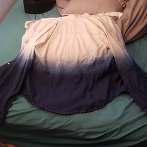 L Blue ombre cotton button down